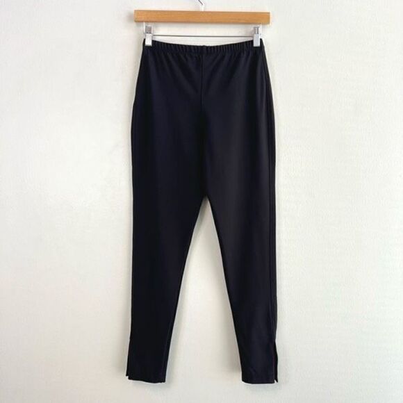 Anatomie Womens Small Dark Black Fleece Lined Ankle Pants Trousers Snap Closure - Picture 4 of 8